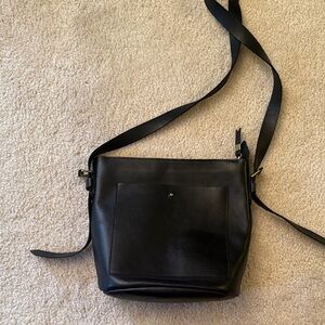 Madewell Black Leather Shoulder Bag